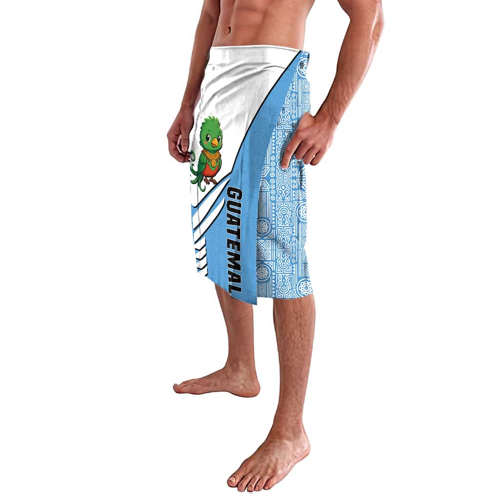 Guatemala Cute Quetzal Bird Lavalava with Blue White Flag Colors and Tribal Pattern Design - Wonder Print Shop