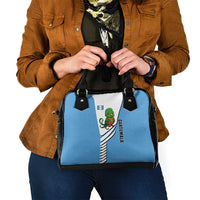 Guatemala Cute Quetzal Bird Shoulder Handbag with Blue White Flag Colors and Tribal Pattern Design - Wonder Print Shop
