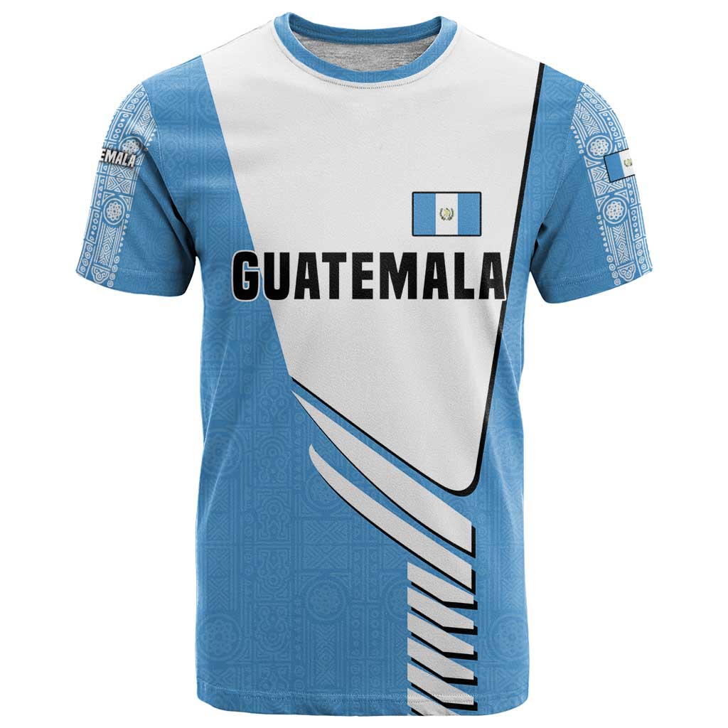 Guatemala Cute Quetzal Bird T Shirt with Blue White Flag Colors and Tribal Pattern Design - Wonder Print Shop