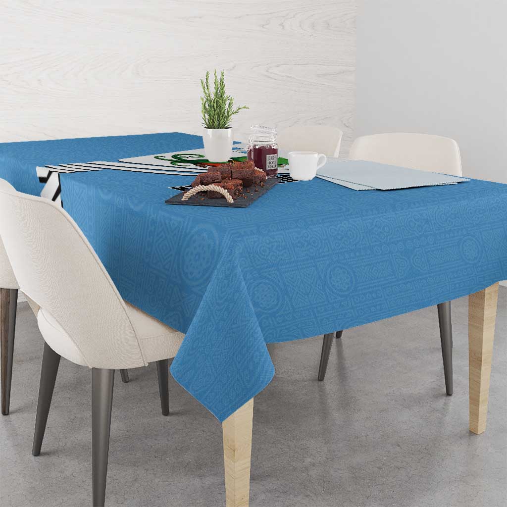 Guatemala Cute Quetzal Bird Tablecloth with Blue White Flag Colors and Tribal Pattern Design - Wonder Print Shop