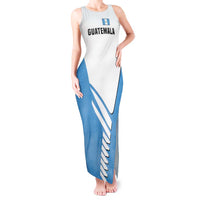 Guatemala Cute Quetzal Bird Tank Maxi Dress with Blue White Flag Colors and Tribal Pattern Design - Wonder Print Shop