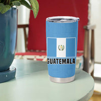 Guatemala Cute Quetzal Bird Tumbler Cup with Blue White Flag Colors and Tribal Pattern Design - Wonder Print Shop