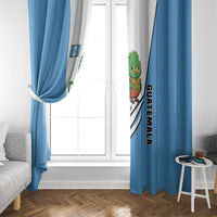 Guatemala Cute Quetzal Bird Window Curtain with Blue White Flag Colors and Tribal Pattern Design - Wonder Print Shop