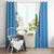 Guatemala Cute Quetzal Bird Window Curtain with Blue White Flag Colors and Tribal Pattern Design - Wonder Print Shop