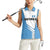Guatemala Cute Quetzal Bird Women Sleeveless Polo Shirt with Blue White Flag Colors and Tribal Pattern Design - Wonder Print Shop