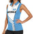 Guatemala Cute Quetzal Bird Women Sleeveless Polo Shirt with Blue White Flag Colors and Tribal Pattern Design - Wonder Print Shop