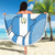 Guatemala Flag Map Beach Blanket with Blue White Swirl and Geometric Pattern Design - Wonder Print Shop