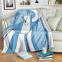 Guatemala Flag Map Blanket with Blue White Swirl and Geometric Pattern Design - Wonder Print Shop