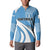 Guatemala Flag Map Button Sweatshirt with Blue White Swirl and Geometric Pattern Design - Wonder Print Shop