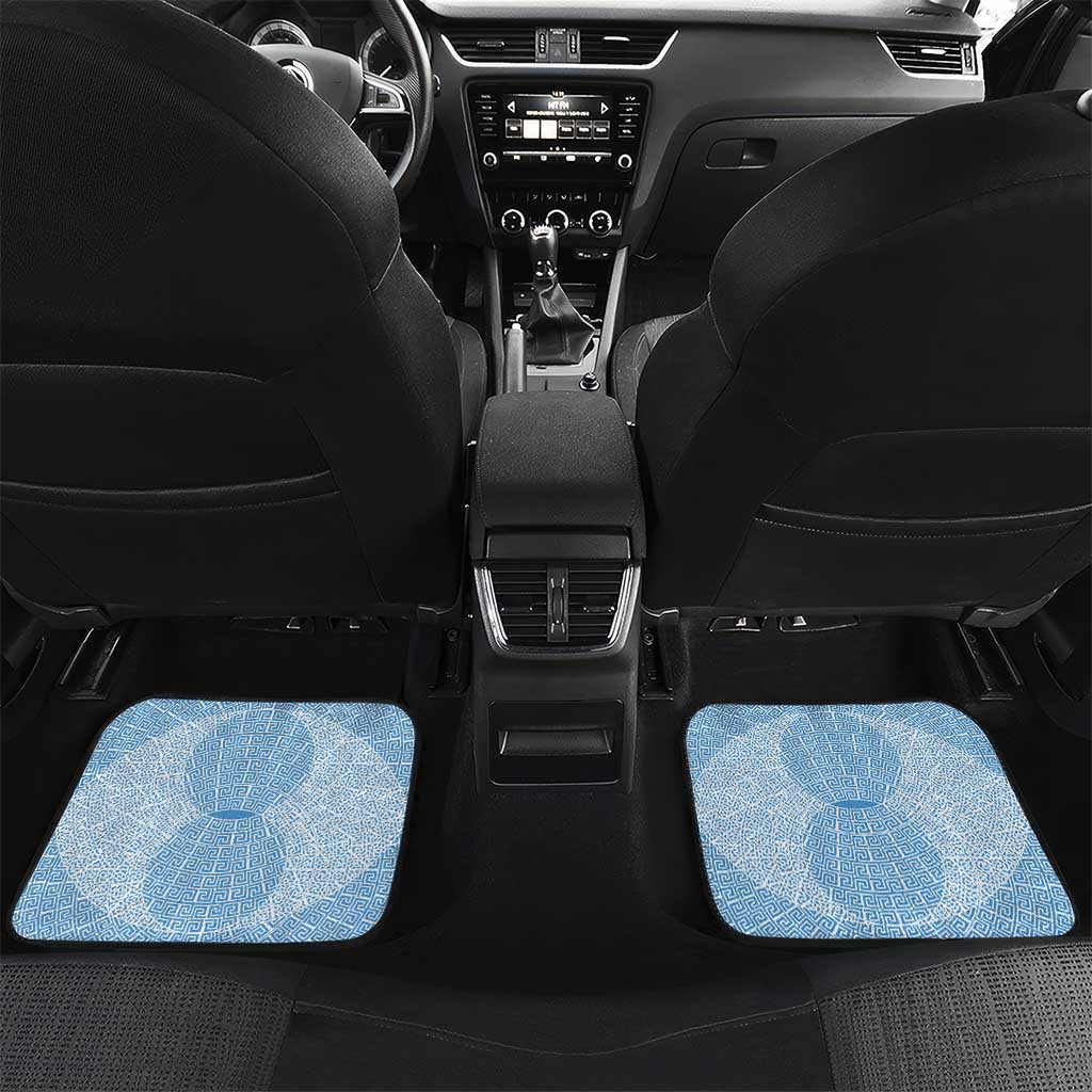Guatemala Flag Map Car Mats with Blue White Swirl and Geometric Pattern Design - Wonder Print Shop