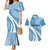 Guatemala Flag Map Couples Matching Mermaid Dress and Hawaiian Shirt with Blue White Swirl and Geometric Pattern Design - Wonder Print Shop