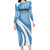 Guatemala Flag Map Family Matching Long Sleeve Bodycon Dress and Hawaiian Shirt with Blue White Swirl and Geometric Pattern Design - Wonder Print Shop