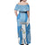 Guatemala Flag Map Family Matching Off Shoulder Maxi Dress and Hawaiian Shirt with Blue White Swirl and Geometric Pattern Design - Wonder Print Shop