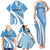 Guatemala Flag Map Family Matching Tank Maxi Dress and Hawaiian Shirt with Blue White Swirl and Geometric Pattern Design - Wonder Print Shop