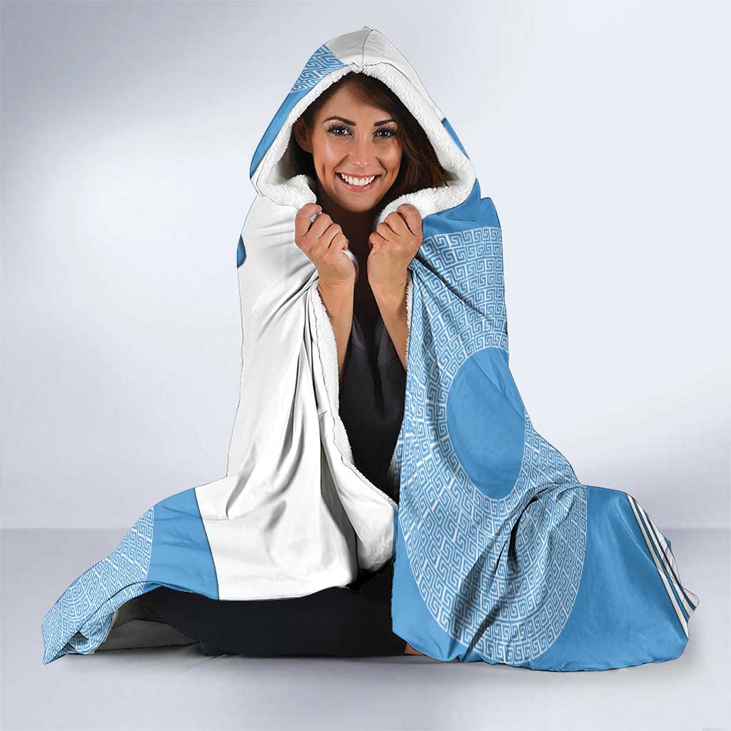 Guatemala Flag Map Hooded Blanket with Blue White Swirl and Geometric Pattern Design - Wonder Print Shop