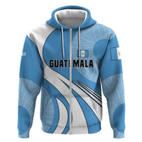 Guatemala Flag Map Hoodie with Blue White Swirl and Geometric Pattern Design - Wonder Print Shop