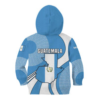 Guatemala Flag Map Kid Hoodie with Blue White Swirl and Geometric Pattern Design - Wonder Print Shop