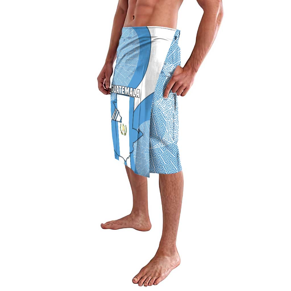 Guatemala Flag Map Lavalava with Blue White Swirl and Geometric Pattern Design - Wonder Print Shop
