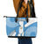 Guatemala Flag Map Leather Tote Bag with Blue White Swirl and Geometric Pattern Design - Wonder Print Shop