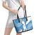 Guatemala Flag Map Leather Tote Bag with Blue White Swirl and Geometric Pattern Design - Wonder Print Shop