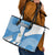 Guatemala Flag Map Leather Tote Bag with Blue White Swirl and Geometric Pattern Design - Wonder Print Shop