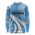 Guatemala Flag Map Long Sleeve Shirt with Blue White Swirl and Geometric Pattern Design - Wonder Print Shop
