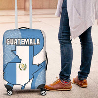 Guatemala Flag Map Luggage Cover with Blue White Swirl and Geometric Pattern Design - Wonder Print Shop