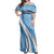 Guatemala Flag Map Off Shoulder Maxi Dress with Blue White Swirl and Geometric Pattern Design - Wonder Print Shop