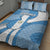 Guatemala Flag Map Quilt Bed Set with Blue White Swirl and Geometric Pattern Design - Wonder Print Shop