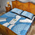 Guatemala Flag Map Quilt Bed Set with Blue White Swirl and Geometric Pattern Design - Wonder Print Shop