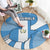 Guatemala Flag Map Round Carpet with Blue White Swirl and Geometric Pattern Design - Wonder Print Shop