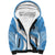 Guatemala Flag Map Sherpa Hoodie with Blue White Swirl and Geometric Pattern Design - Wonder Print Shop