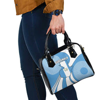Guatemala Flag Map Shoulder Handbag with Blue White Swirl and Geometric Pattern Design - Wonder Print Shop