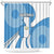 Guatemala Flag Map Shower Curtain with Blue White Swirl and Geometric Pattern Design - Wonder Print Shop
