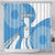 Guatemala Flag Map Shower Curtain with Blue White Swirl and Geometric Pattern Design - Wonder Print Shop