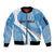 Guatemala Flag Map Sleeve Zip Bomber Jacket with Blue White Swirl and Geometric Pattern Design - Wonder Print Shop