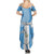 Guatemala Flag Map Summer Maxi Dress with Blue White Swirl and Geometric Pattern Design - Wonder Print Shop
