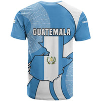 Guatemala Flag Map T Shirt with Blue White Swirl and Geometric Pattern Design - Wonder Print Shop
