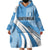 Guatemala Flag Map Wearable Blanket Hoodie with Blue White Swirl and Geometric Pattern Design - Wonder Print Shop