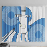 Guatemala Flag Map Window Curtain with Blue White Swirl and Geometric Pattern Design - Wonder Print Shop