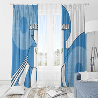 Guatemala Flag Map Window Curtain with Blue White Swirl and Geometric Pattern Design - Wonder Print Shop