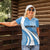 Guatemala Flag Map Women Polo Shirt with Blue White Swirl and Geometric Pattern Design - Wonder Print Shop