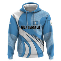 Guatemala Flag Map Zip Hoodie with Blue White Swirl and Geometric Pattern Design - Wonder Print Shop