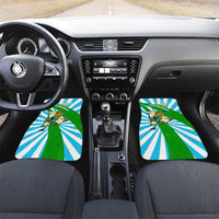 Nicaragua National Bird Car Mats with White Flor de Sacuanjoche and Blue Stripe Design - Wonder Print Shop