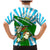 Nicaragua National Bird Family Matching Mermaid Dress and Hawaiian Shirt with White Flor de Sacuanjoche and Blue Stripe Design - Wonder Print Shop