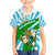 Nicaragua National Bird Family Matching Off Shoulder Maxi Dress and Hawaiian Shirt with White Flor de Sacuanjoche and Blue Stripe Design - Wonder Print Shop