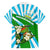 Nicaragua National Bird Family Matching Tank Maxi Dress and Hawaiian Shirt with White Flor de Sacuanjoche and Blue Stripe Design - Wonder Print Shop