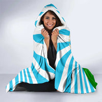 Nicaragua National Bird Hooded Blanket with White Flor de Sacuanjoche and Blue Stripe Design - Wonder Print Shop