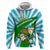Nicaragua National Bird Hoodie with White Flor de Sacuanjoche and Blue Stripe Design - Wonder Print Shop