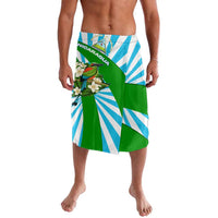 Nicaragua National Bird Lavalava with White Flor de Sacuanjoche and Blue Stripe Design - Wonder Print Shop